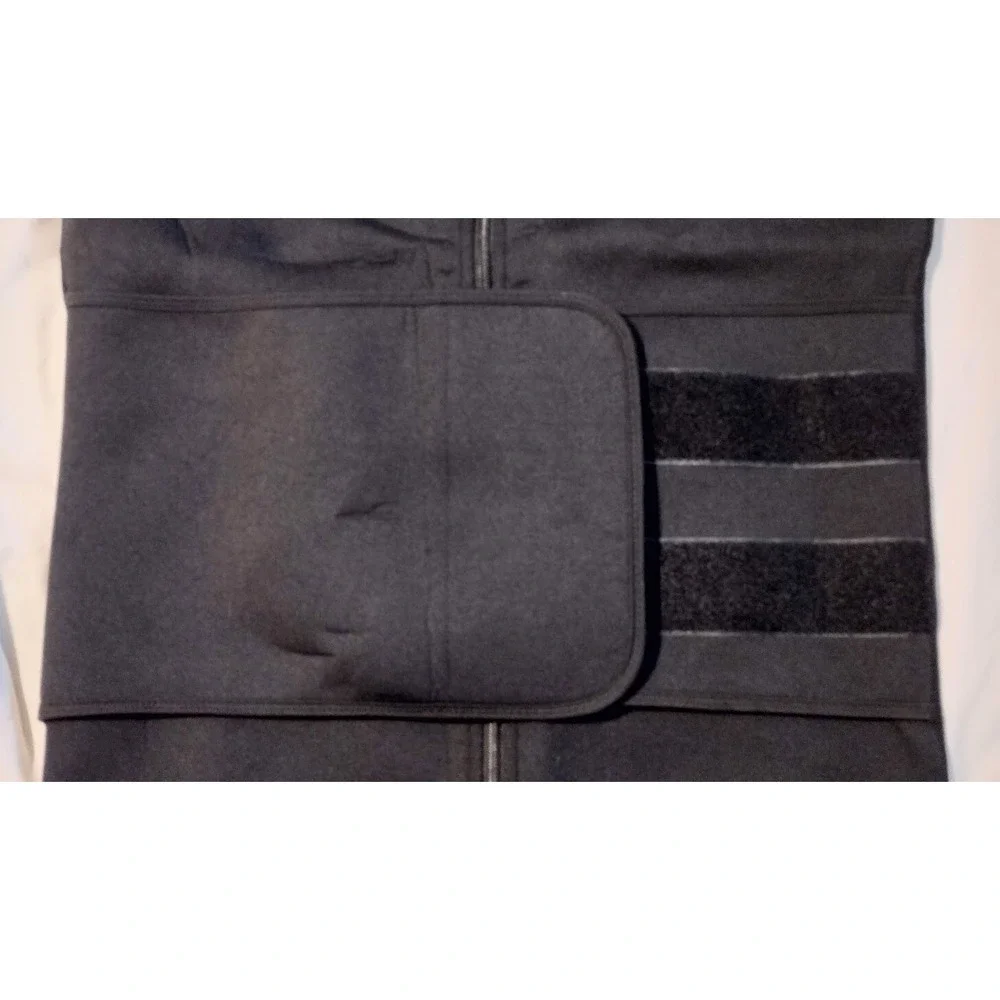 Neoprene Waist Trainer Vest Zipper Adjustable Belt‎ Women XL Black Body Shaper